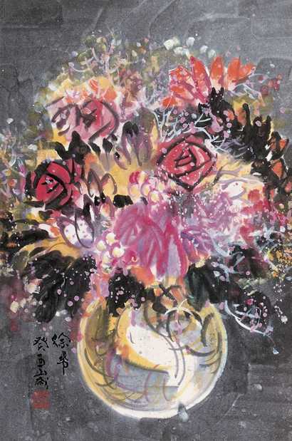 徐希 1993年作 花卉 立轴
